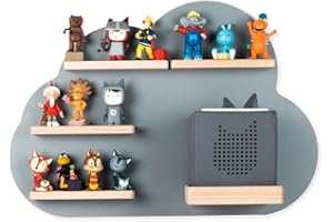 ‎BOARTI BOARTI das Original Kinder Regal Wolke small in Grau - geeignet für die Toniebox und ca. 25 Tonies - zum Spielen und sammeln