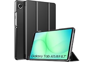 TiMOVO Coque Compatible avec Samsung Galaxy Tab A11/A9 8,7 Pouces (2025/2023), Étui de Protection Fin et Léger avec Dos en PC Rigide, Noir