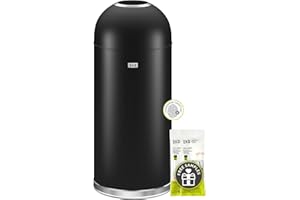 EKO Eternal 56L Stainless Steel Rubbish Bin- Black Metal Rubbish Bin for Commercial Setting and Moden Home Kitchens