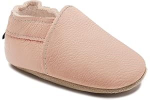 HMIYA Weiche Leder Krabbelschuhe Babyschuhe Lauflernschuhe mit Wildledersohlen für Jungen und Mädchen 0-6 Monate 6-12 Monate 12-18 Monate 18-24 Monate