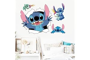 LXJYMFZI 3D New Cartoon Wall Decal Stitch Wall Stickers Self-Adhesive Wall Sticker for Girls Room Bedroom Living Room Art Home Decor Size：（40X60cm）