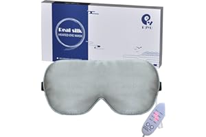 PJYU Maschera per gli occhi in seta riscaldata - Comprime calde per occhi gonfi, occhi secchi, blefarite, affaticamento, stili e MGD (grigio)
