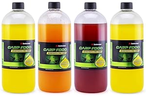 Tandem Baits Karpfen Futter Angelfutter Dip Für Boilies Karpfenboilies Attraktor Euro Booster XXL 4-er Set 1 L Flavour Mix Obst