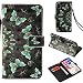 Produktbild NewTH iPhone X 3D Bookstyle Lederhülle Schutzhülle iPhone XS Wallet Case Retro Muster Design Etui Brieftasche Ledertasche mit Handschlaufe Flipstyle Cover Schale mit Ständer Standfunktion Etui Karten Slot und Magnetverschluss Apple iPhone X / iPhone XS Flip Case