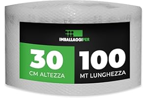 ImballaggiPer Rotolo Pluriball Economico accoppiato con HD, Bobina per Imballaggio e Spedizione, H 30 cm L 100 mt