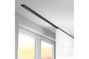 AYUNZXP Rail De Plafond en Aluminium pour Rideaux, Rail De Rideau Robuste, Mute Tringle À Rideau Montée Au Plafond, Ensemble De Rails pour Bureau, Salon, Chambre(Noir,340cm)
