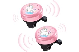 XIONGHONGLONG Sonnette de Vélo Enfant,2 Pezzi Campanello Bici Bambino Rosa,Campanello per Bicicletta con Motivo a Cartoni,per Compleanni Natale Giornata dei Bambini