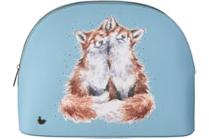 Wrendale Designs - Borsa cosmetica grande "Contentment", Blu, Large Fox Cosmetic Bag - Contentment