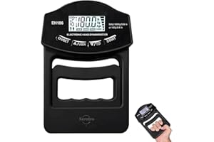 Kensbro Digitaler Handkraftmessgerät 396lb/180Kg Elektronische Griffkraft Messgerät Großer LED-Bildschirm Hand Dynamometer mit USB-Ladekabel, Intelligent und einfühlsam(Schwarz)