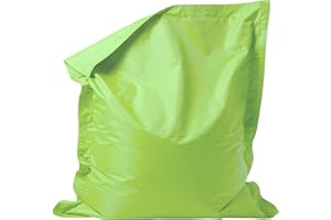 Bean Bag Bazaar Kids Bean Bag, Lime Green, Water Resistant Fabric, Floor Cushion, Beanbag for Indoor and Outdoor Use with Filling Included, 125cm x 100cm, Gaming, Bedroom, Playroom, Garden