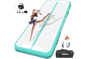 DOBESTS Airtrack Tumbling Matte, tappetino da ginnastica con pompa ad aria, tappetino da allenamento con borsa per il trasporto, tappetino da ginnastica per casa