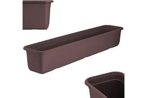 ‎KADAX KADAX Blumenkasten 80 cm, Braun – Balkonkasten aus hochwertigem Kunststoff, Pflanzkasten für Innen- und Außenbereiche, Blumentopf für Balkon, Terrasse, Fensterbank