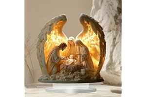 GENERIC Guardian Angel Desktop Decoration,Christmas 2D Acrylic Angel Table Sign,Holy Family Table Sign,Guardian Memorial Statue,Praying Pose Tabletop Figurines for Home,Church,Christian Holiday