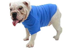 Lovelonglong Hund T-Shirt, 100% Baumwolle, Haustier T-Shirt, Hund-Unterhemd T-Shirts Für Französische Bulldoggen, Englische Bulldoggen, Möpse Blue B-XL
