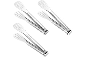 TENTA KITCHEN - Pinze per buffet, resistenti, con tre pinze antiscivolo in acciaio inox, per barbecue, insalata, ghiaccio, zucchero, grigliate, servire e friggere (3 pezzi da 30 cm)