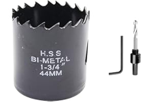 Otwornica 44 mm LAIWEI Bimetal frez do otworów okrągłych HSS głowica piły tarczowej o grubości 1,8 mm, głębokość cięcia do 38 mm, nadaje się do drewna, tworzywa sztucznego, płyt gipsowo-kartonowych i