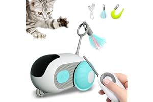EPROICKS Interactive Cat Toy with Remote Control, Intelligent Cat Ball with 2 Modes, Intelligent Electric Mouse Pet Toy, USB Rechargeable, Gifts for Cats (Blue)