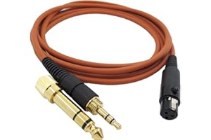 Yaowanguan Cavo per AKG Q701 K712 K702 K271S K240S K240MK K181 K141 K171 K371 Cuffie,Mini XLR Cavo Audio di Ricambio con Adattatore da 6.35 mm,2 m/6.6 piedi,Arancia