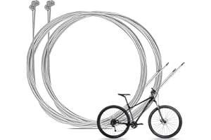 PLABBDPL Bicycle Brake Cable, 1 * 0.9M(Front)+ 1 * 2M(Behind) Mountain Bike Inner Brake Cable Wire, Road Bike Gear Cables Brake Gear Cables Mountain Bike for Universal Mountain Bike,Bicycle