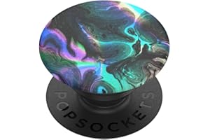 ‎POPSOCKETS PopSockets PopGrip - Rozkładany uchwyt i podstawka do telefonów oraz tabletów z wymiennymi krążkami PopTops - Oil Agate