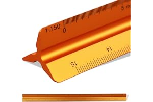 SZXMDKH Kutch 1/20 1/25 1/50 1/75 1/100 Règle Architecte en Métal (Or) 30cm