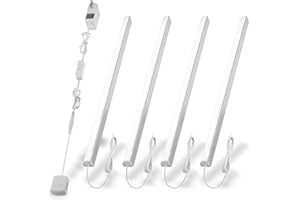 Cefrank Eclairage LED pour Vitrine : Lot de 4 Barres 31cm en V, 1200lm, 12W, Blanc 6000K - Parfait pour Armoires.