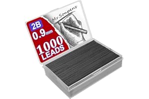 MROOFUL 1000Pcs Meccanico Matita Piombo Core 0.5 0.7 0.9 1.3 2.0mm 2B Grande Capacità Sostituibile Matita Ricarica Studente Scatola Regalo Conveniente (0.9mm)