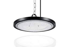 CheDux 100W Faretto LED UFO,10000LM UFO Lampada da Officina, 6000K-6500K Bianco Freddo LED High Bay Light, IP65 Impermeabile LED Industriale Faretto per Garage, Magazzini, Fabbrica,Stadio coperto