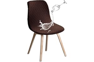 JUNZHE Fundas Sillas De Comedor, Pack 4 Funda De Sillas Ajustables Y Elasticas, Fácil De Instalar, Lavables,para Comedor Sala Cocina Banquetes Hogar Restaurante Hotel(Marrón)