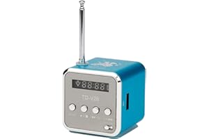 TIANXUAN Mini Radio Digital Radio Td V26 Small Portable Retro Mains And Battery Mini Speaker Music Stereo Mp3 Mp4 Player Portable Fm Pc Fashion Support Tf Card And U Disk Usb Player (Blue)