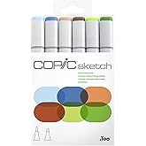 COPIC Sketch Set "Earth Essentials" - 6 Dual Markers with Medium Tip and Brush Tip