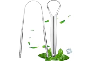 SHUBEIEUMI Limpiadores de Lengua, 2 Limpiadores de Lenguas de Acero Inoxidable, Raspador de Lenguas, Forma di"U" Limpiador de Lengua, para Adultos y Niños Cuidado Bucal Elimina el Mal Aliento