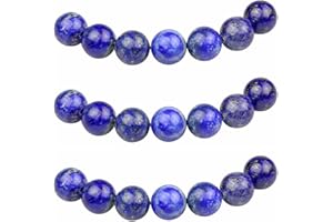 MJDCB 43 pezzi 8mm Lapislazzuli Sciolto Perline in Pietra Semipreziose Naturale per Creazione Braccialetti Collane e Gioielli Pietre Dure per Bigiotteria Fai Da Te Rotonde