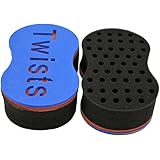 BEWAVE Hair Brush Sponge Twist Wave Barber Tool For Dreads Afro Locs Twist Curl Coil Black (1 Pack)