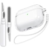 EWEC Pro 3.Nesil Uyumlu Şeffaf Premium Kulaklık Kılıfı, Kulaklık İpi ve 3'&uuml; 1 Arada Bluetooth Kulaklık Temizleme Kalemi Seti 