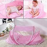 SINOTOP Baby Mosquito Ded tragbar für Reisen, Baby Bett Falten Baby Krippe Moskitonetz Portable Baby Kinderbetten für 0-18 Monat Baby (Rosa）) - 5