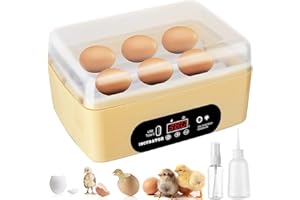 YY YITIKA Chicken Egg Incubator, Automatic Egg Hatching Incubator,4-6 Mini Eggs Poultry Hatcher with Temperature Control Humidity Display for Hatching Chicken Quail Duck Bird Eggs