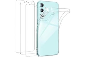 FLLAO Handyhülle Kompatibel mit Samsung Galaxy A16 5G / A16 4G Hülle mit 3 Stück Schutzfolie, Durchsichtig Case Transparent Silikon TPU Schutzhülle Premium 9H Gehärtetes Glas