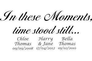 FSSS Ltd IN THESE MOMENTS TIME STOOD STILL DB WALL ART MARRIED FAMILY CHILDREN STICKER (150cm)