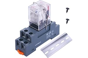 Taiss Relay AC 220 V 8 Pins 10 A LED Coil Power Relay with High-Quality Base DPDT 2NO 2NC with DIN Rail YJ2N-LY AC 220 V