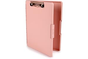 Dexas Slimcase 2 Storage Clipboard with Side Opening, Blush Pink with Rose Gold Clip, Office Supplies Clipboards to Carry and Store, A4 Holder, Combine Style and Functionality, Nurses Clipboard