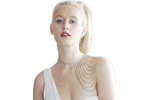 Inateannal Frange Corpo Spalla Catena Multistrato Nappe Link Harness Collana Sexy Bikini Reggiseno Scialle Catena Corpo Gioielli Per Le Donne E Le Ragazze Adolescenti