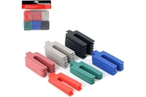 NAVOYS 100pc Assorted Plastic Packers - Packing Spacers Set, 6 Sizes 1mm - 6mm Plastic Shims, Colour Coded and Easy to Fit, Ideal for Battens, Window Frame Fixing and Spacing