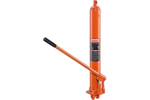 VEVOR Vérin Hydraulique Long pour Grue d'Atelier 3 Tonnes, Cylindre Hydraulique Support Moteur avec Pompe à Simple Piston et Base à Chape, Tige Hydraulique pour Chèvre Levage Moteur, Entretien Garage