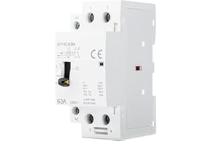 Ailao Household AC Contactor,Single Phase Household AC Contactor 2P 63A 2NO 220V DIN Rail Manual Automatic Contactor