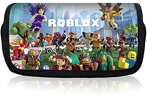 LGQHCE Roblox Große Kapazität Mäppchen, Roblox Cartoon Federmäppchen, Roblox Mäppchen Doppelter Reißverschluss Segeltuch Kapazität Federmäppchen für Studenten Jungen Mädchen