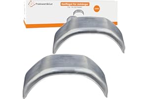 ‎PREISWERT & GUT Preiswert&Gut 2 x Anhänger Kotflügel 750x200x350 mm eckig Schutzblech geeignet für 14 Zoll Rad, für z.B.: Anhänger, Pferdeanhänger - Sendzimir-verzinkt Stahlblech 1 mm - Stoßfest - Modell 2075
