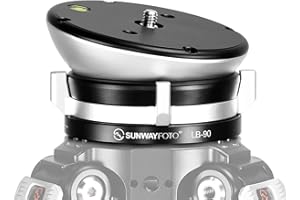 SUNWAYFOTO Cabezal de trípode con base de nivelación LB-90, capacidad de carga de 55 libras