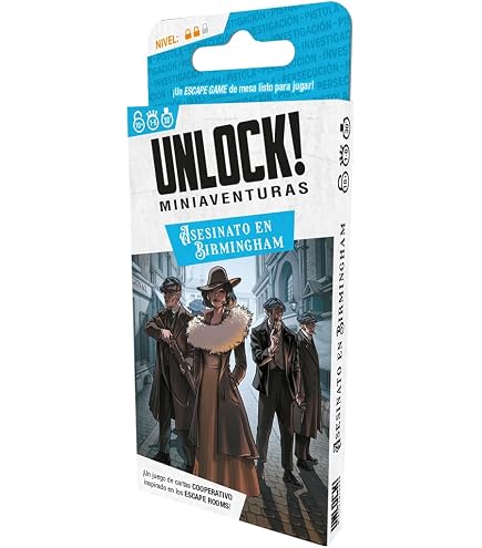 Space Cowboys | Unlock! MiniAdventures Omicidio a Birmingham | Gioco di Carte di Escape Room | A partire da 10 Anni | Da 1 a 6 Giocatori | 30-45 Minuti per partita | Italiano