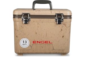 ENGEL Cooler Box 12.3 L - Leak-Proof, Air Tight, Drybox Cooler for Camping, Fishing, Hiking,Picnic - Mini Ice Boxes Large Enough for 15 Cans, 38 x 25.4 x 28.5 CM Small Cool Box for Drinks and Food